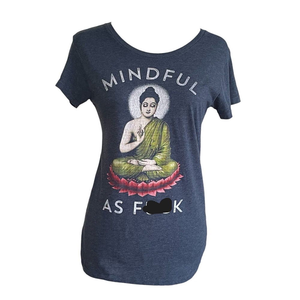 Headline Graphic T Shirt Blue Gray Medium